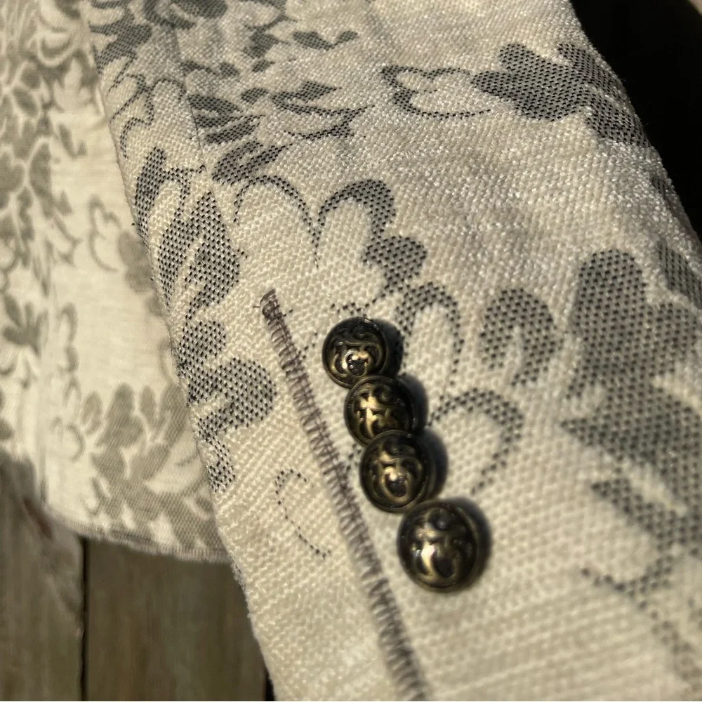 Tahari Cream Floral Women's Brocade Jacket size 10 - Picture 11 of 12